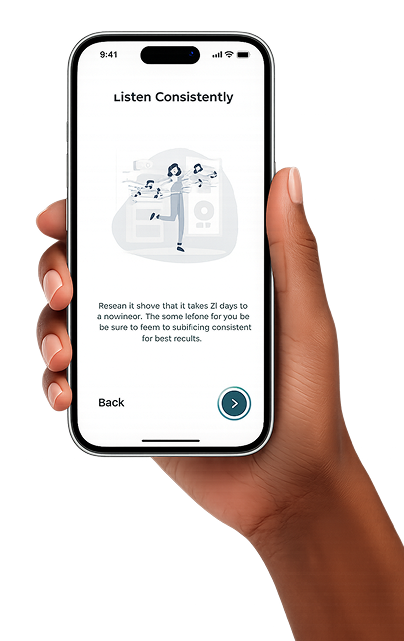 Hand holding phone with app